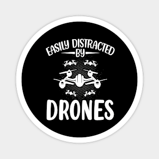 Easily Distracted By Drone Vintage Magnet